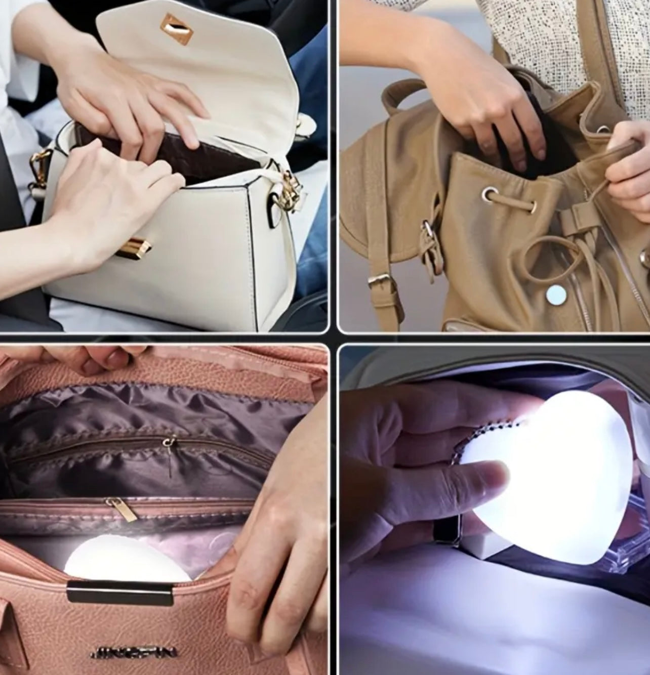 Lampe Tactile à Induction en Forme de Cœur pour Sac