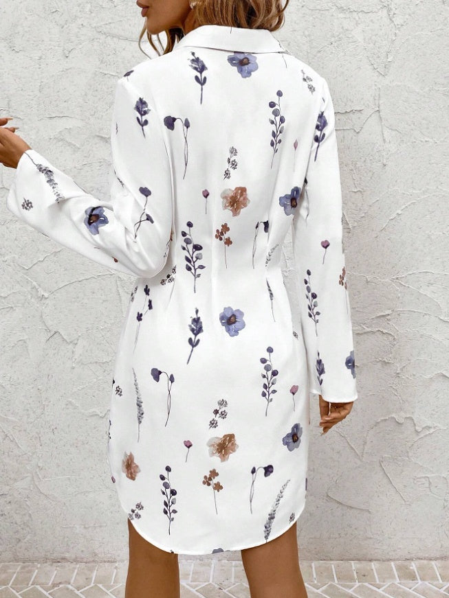 Robe chemise à imprimé floral
