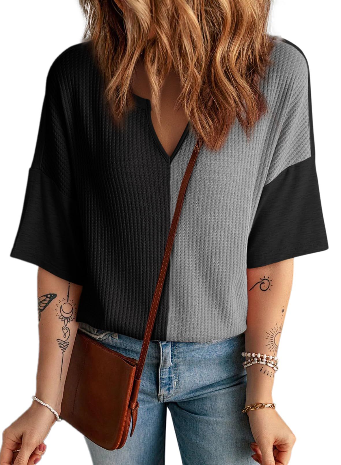 Pull à manches mi-longues et duveteux