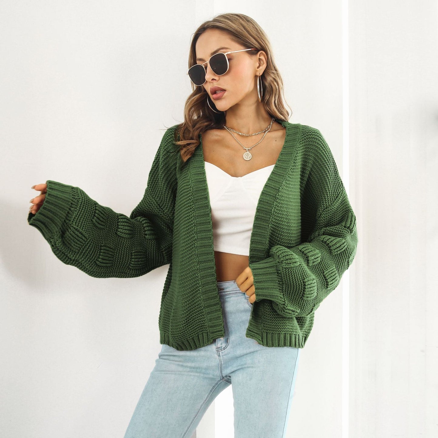 Cardigan à manches tricoté