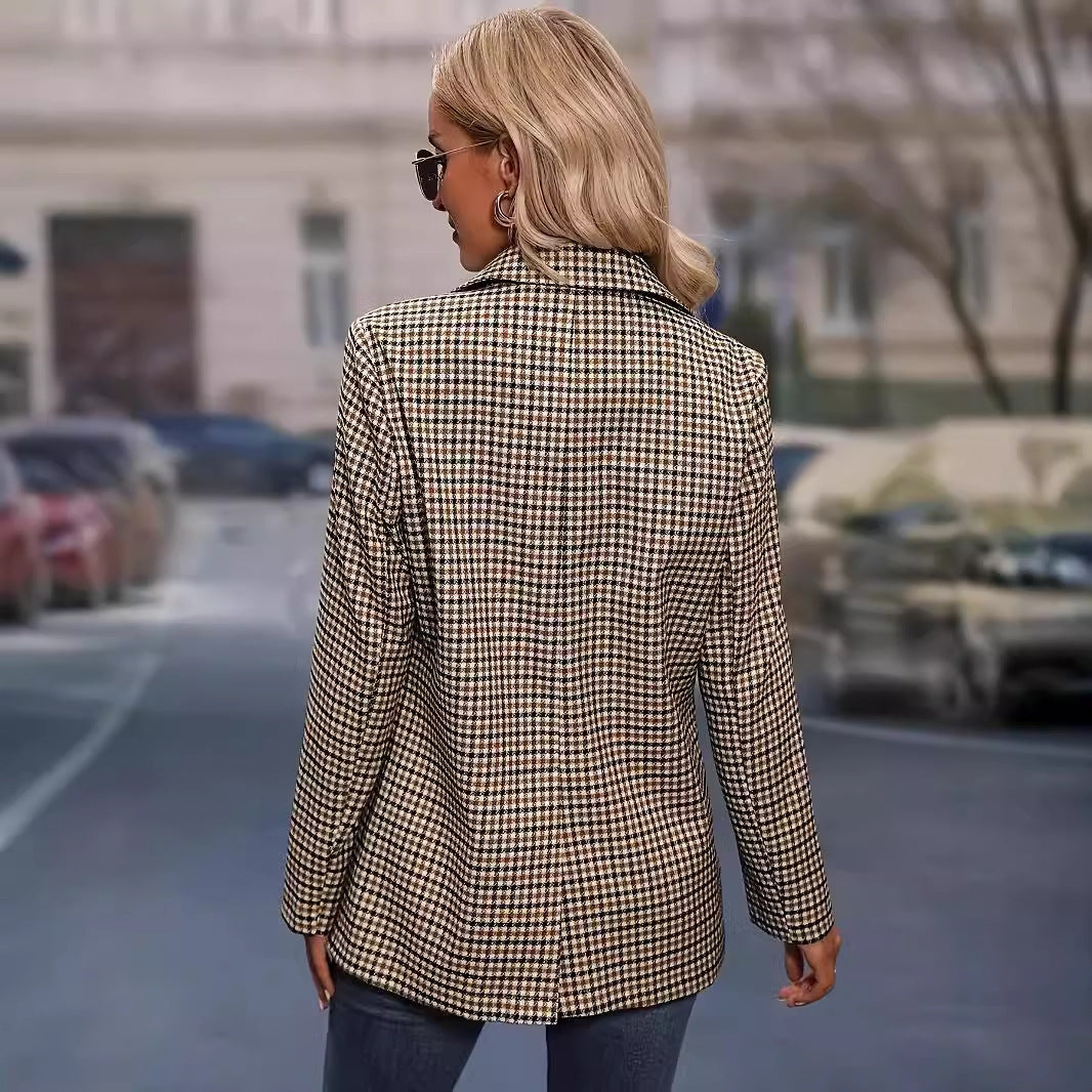Manteau à carreaux européen