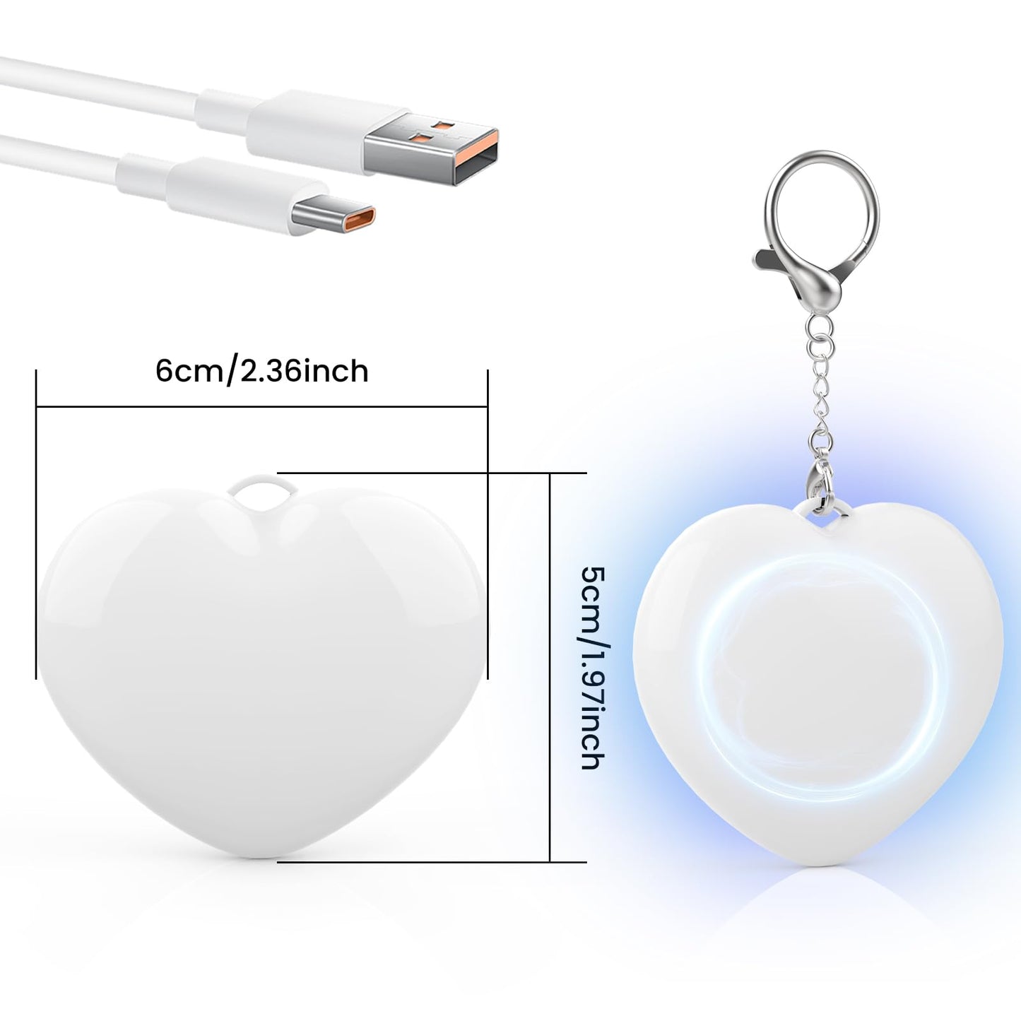Lampe Tactile à Induction en Forme de Cœur pour Sac