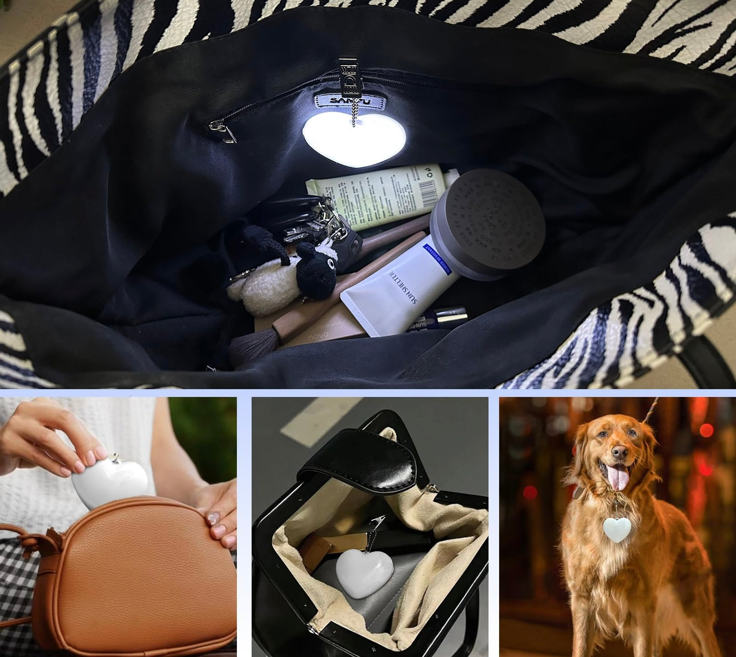 Lampe Tactile à Induction en Forme de Cœur pour Sac