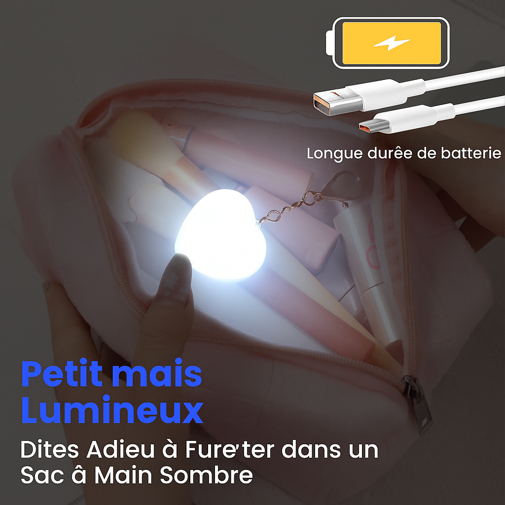 Lampe Tactile à Induction en Forme de Cœur pour Sac