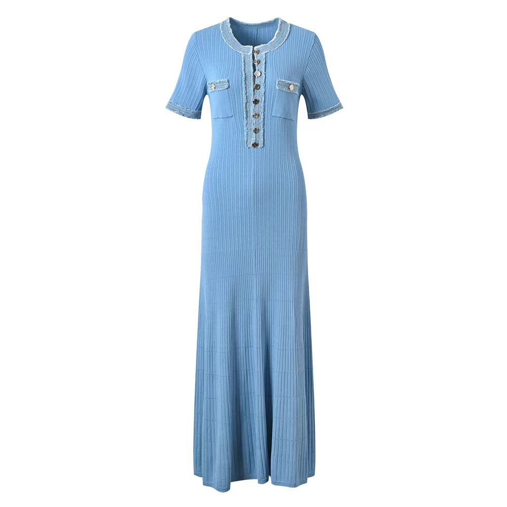 Robe d'été légère en tricot et denim