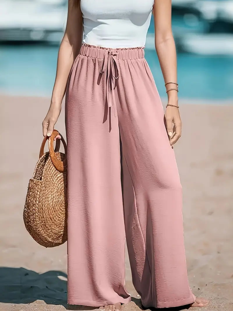Pantalon ample décontracté à jambes larges