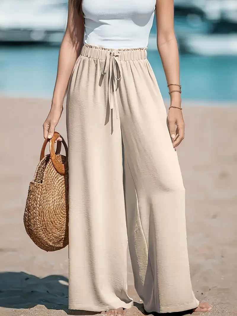 Pantalon ample décontracté à jambes larges