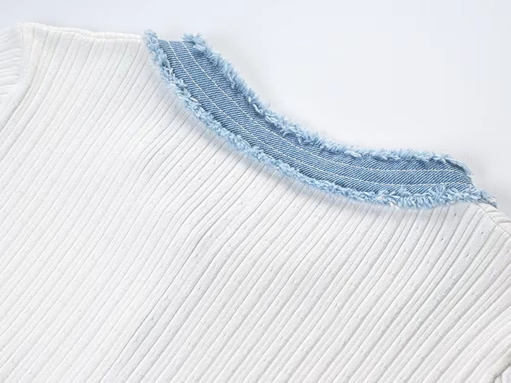 Robe d'été légère en tricot et denim