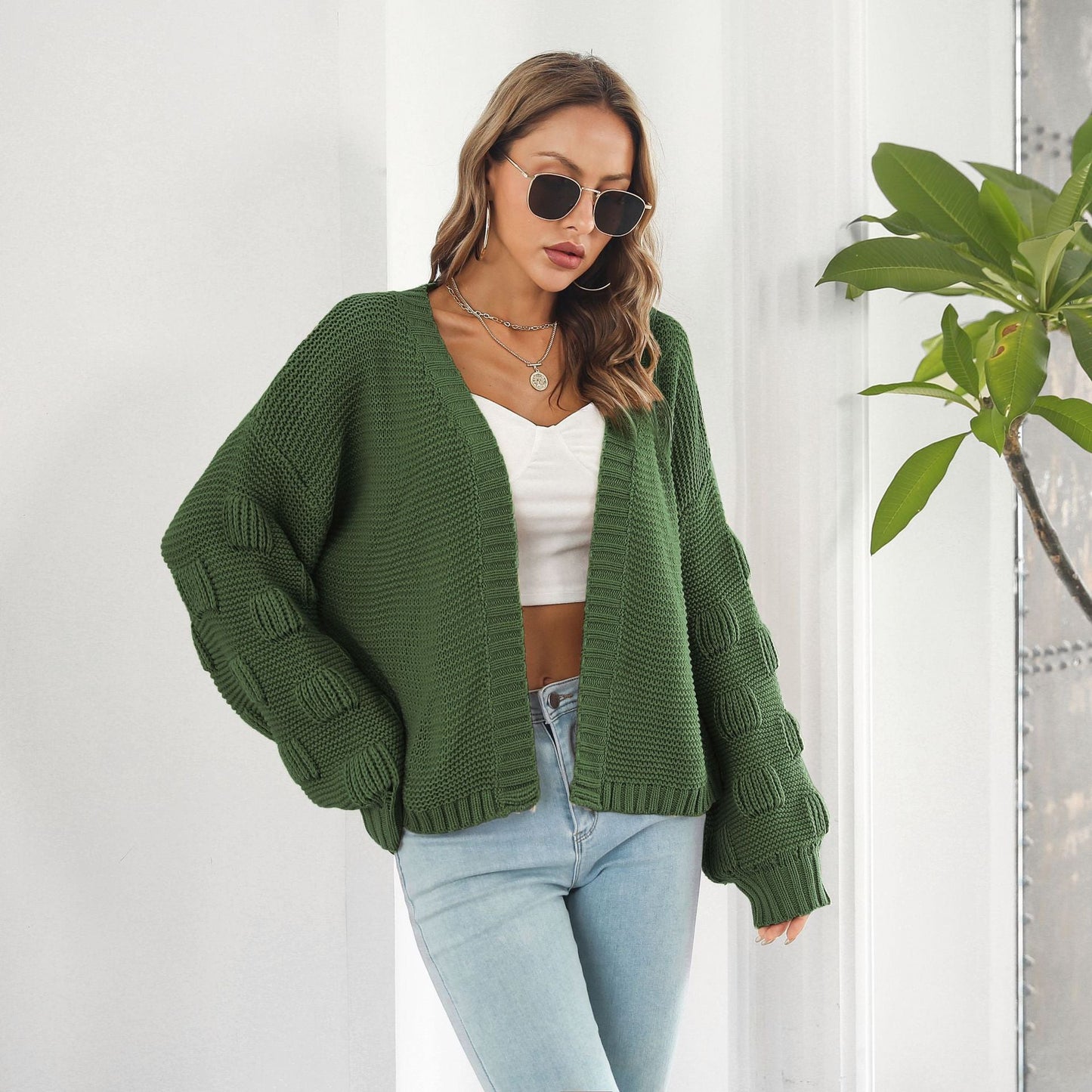 Cardigan à manches  tricoté