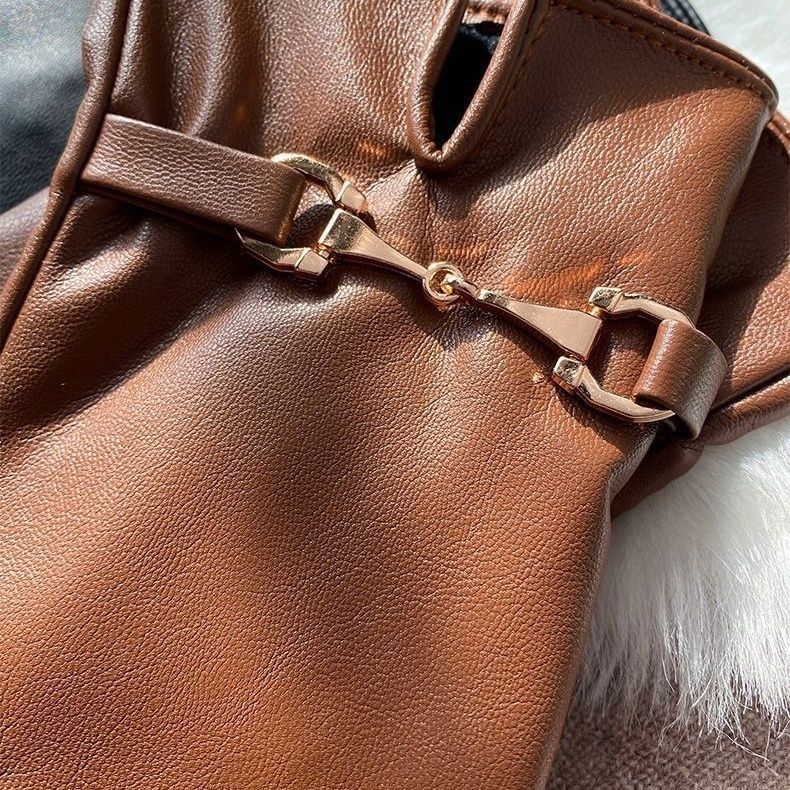 Gants d'hiver chauds pour femmes en polaire PU