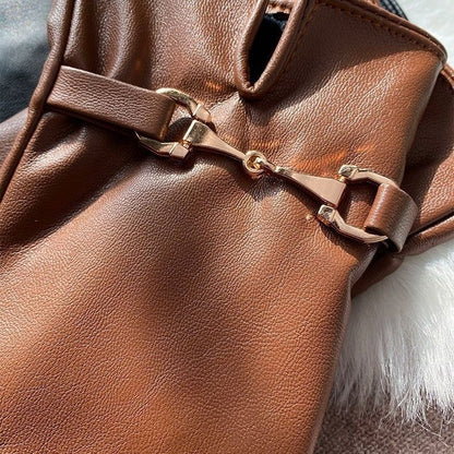 Gants d'hiver chauds pour femmes en polaire PU