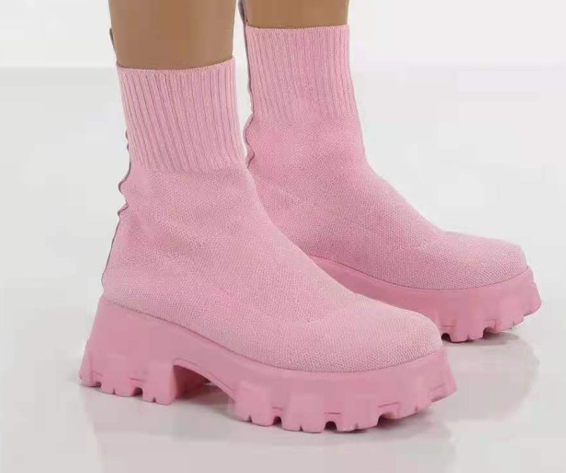 Bottes mi-talons européennes et américaines à tube moyen