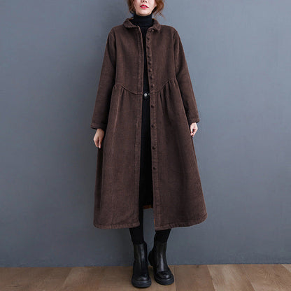 Manteau décontracté en velours côtelé