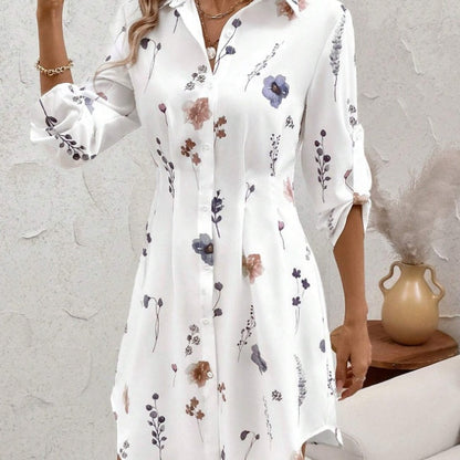 Robe chemise à imprimé floral