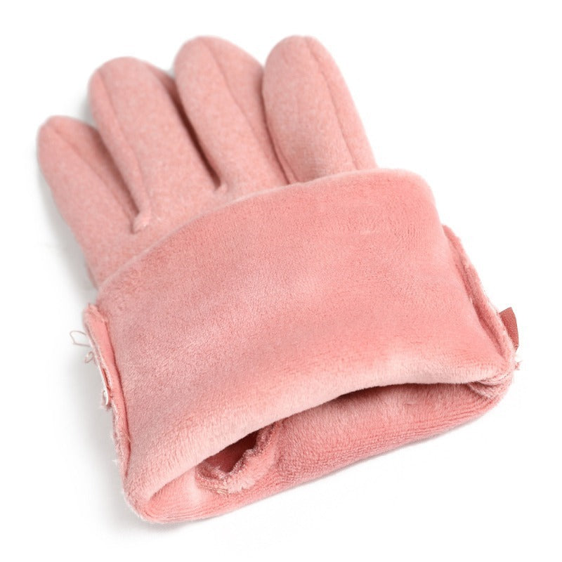 Gants chauds à écran tactile avec nœud papillon