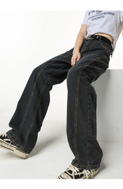 Jean bleu foncé drapé ample