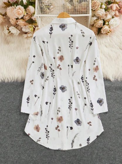 Robe chemise à imprimé floral