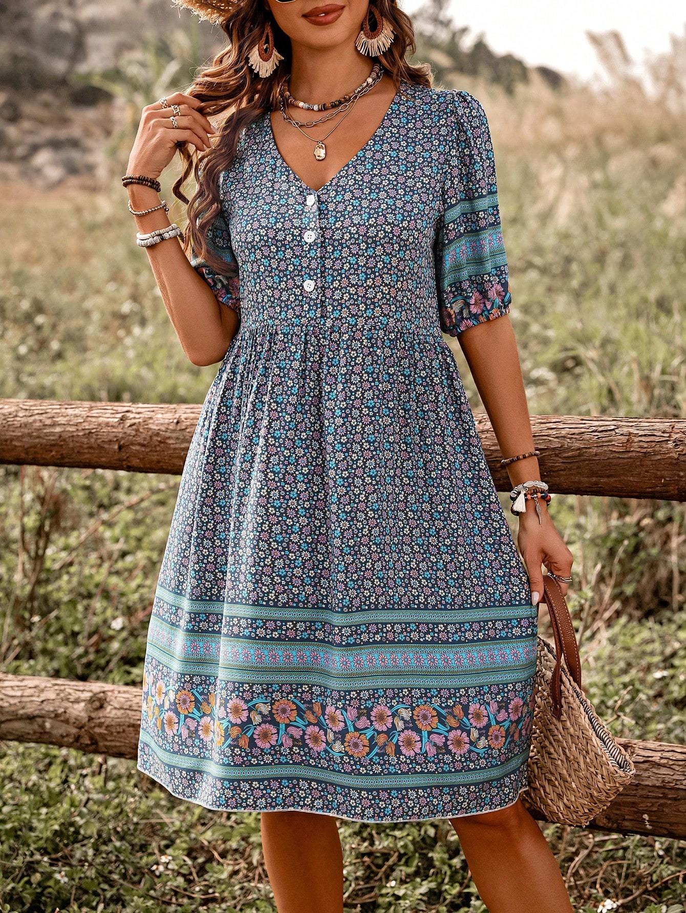 Robe décontractée boutonnée