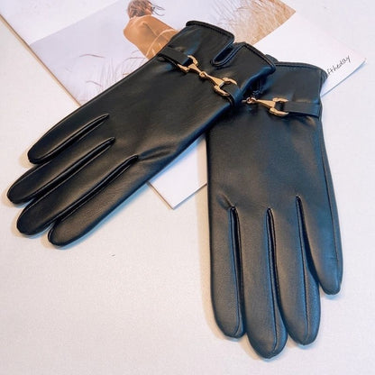 Gants d'hiver chauds pour femmes en polaire PU
