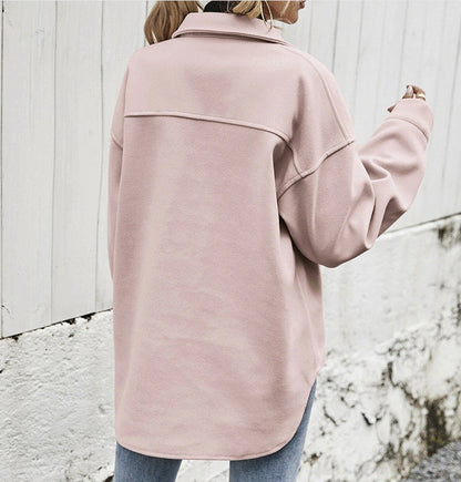 Manteau d'hiver  revers simple boutonnage épaissi
