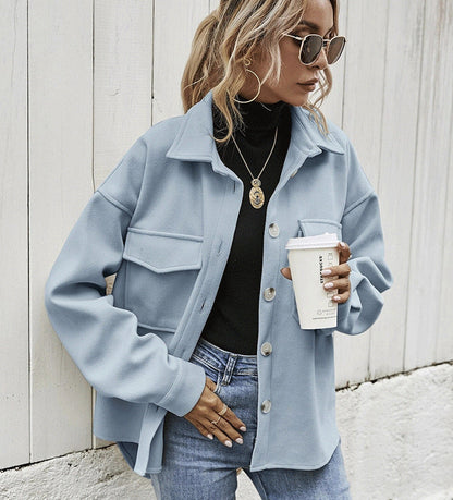 Manteau d'hiver  revers simple boutonnage épaissi