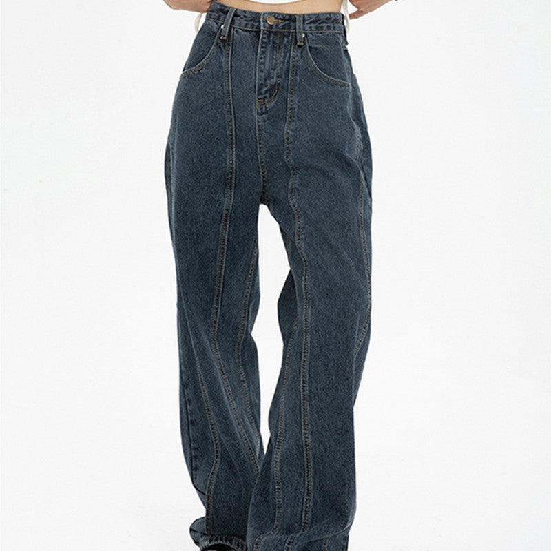Jean bleu foncé drapé ample