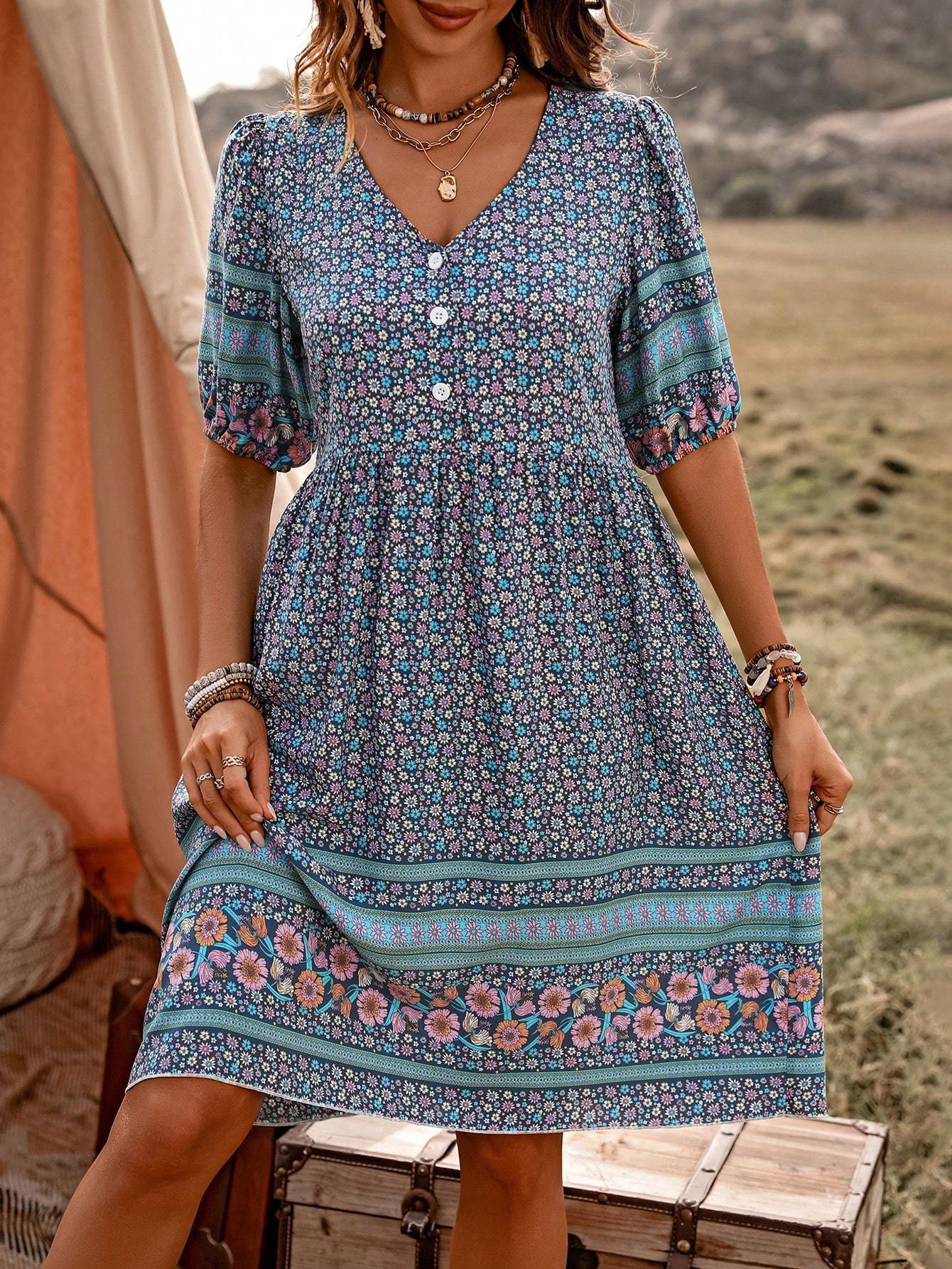 Robe décontractée boutonnée