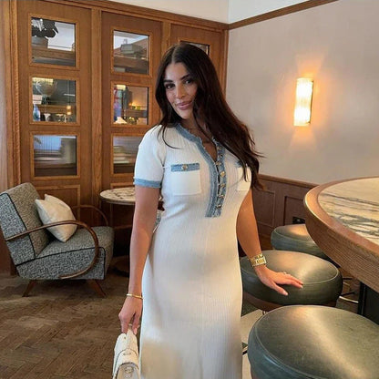 Robe d'été légère en tricot et denim
