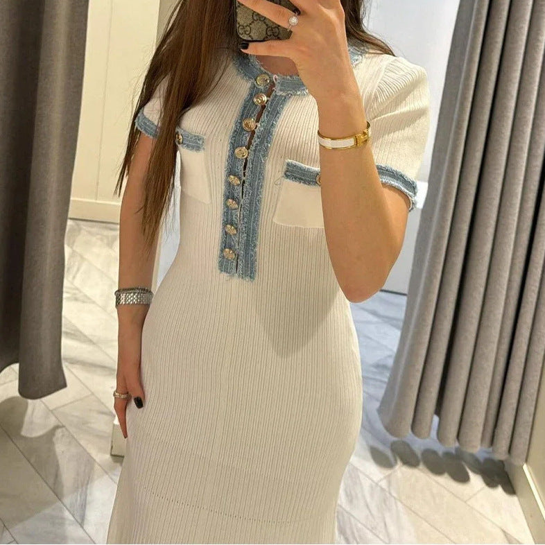 Robe d'été légère en tricot et denim