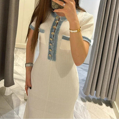 Robe d'été légère en tricot et denim