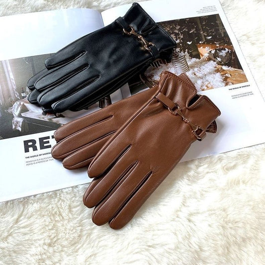 Gants d'hiver chauds pour femmes en polaire PU