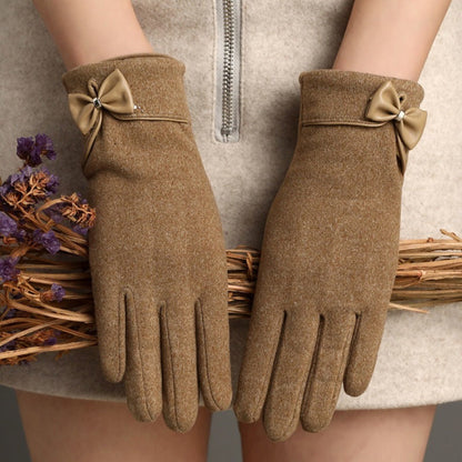 Gants chauds à écran tactile avec nœud papillon