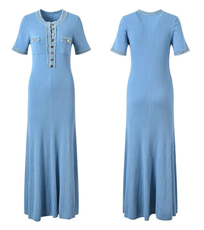 Robe d'été légère en tricot et denim