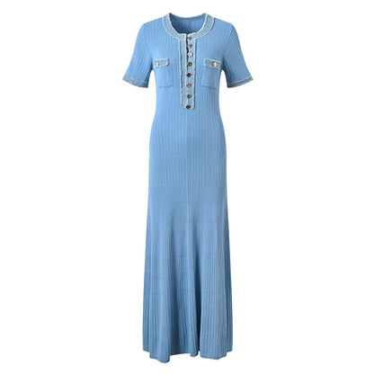 Robe d'été légère en tricot et denim