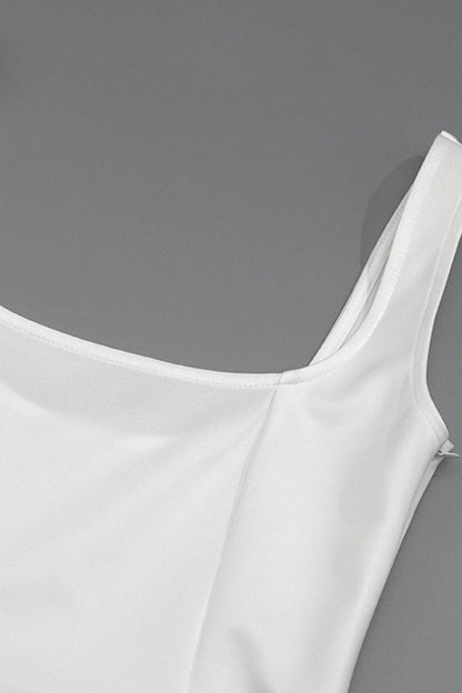 Robe à Bretelles Sans Manches à Encolure Carrée