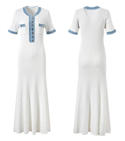 Robe d'été légère en tricot et denim