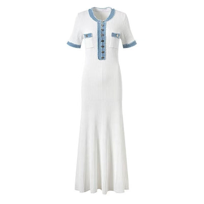 Robe d'été légère en tricot et denim
