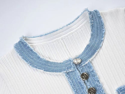 Robe d'été légère en tricot et denim