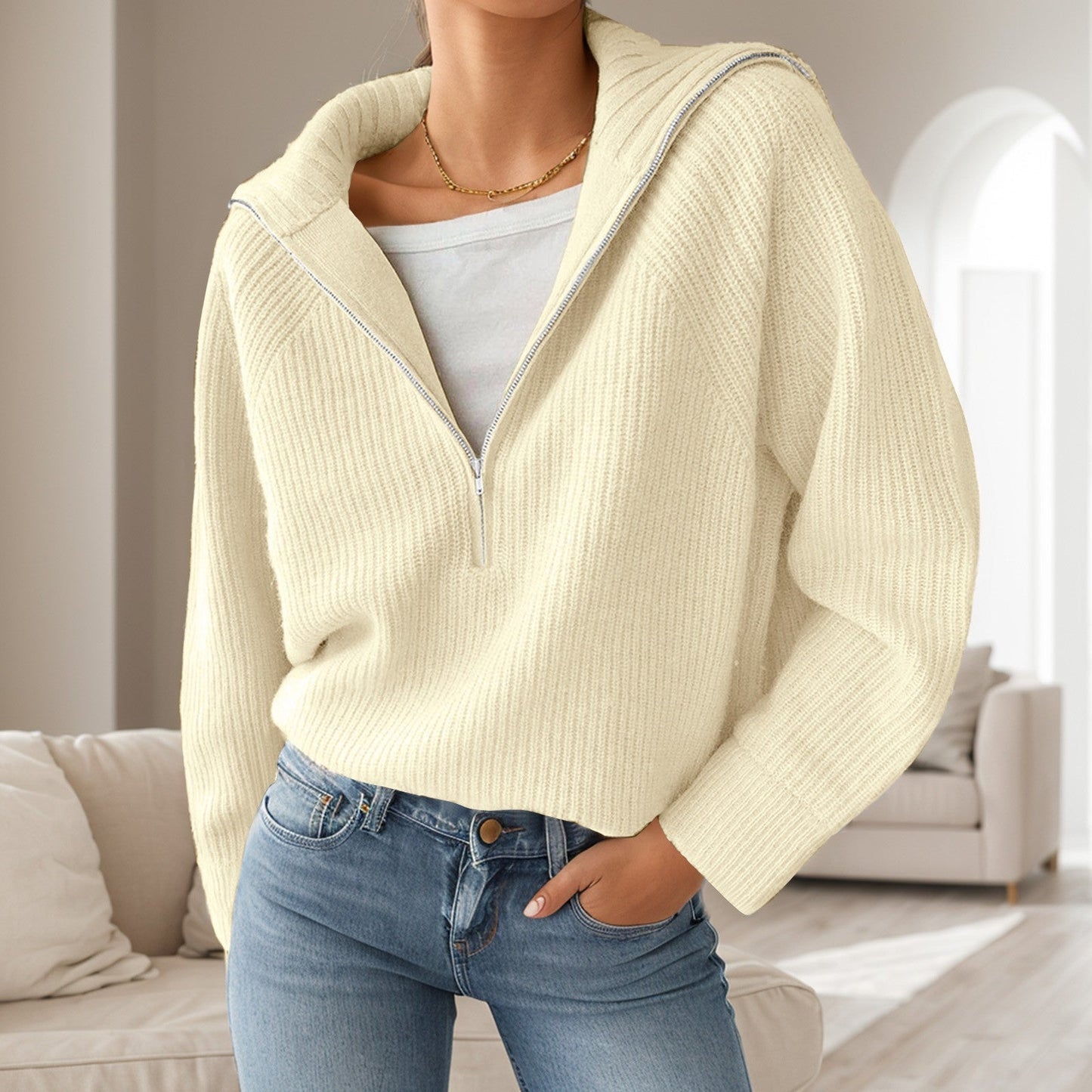 Pull demi-zip