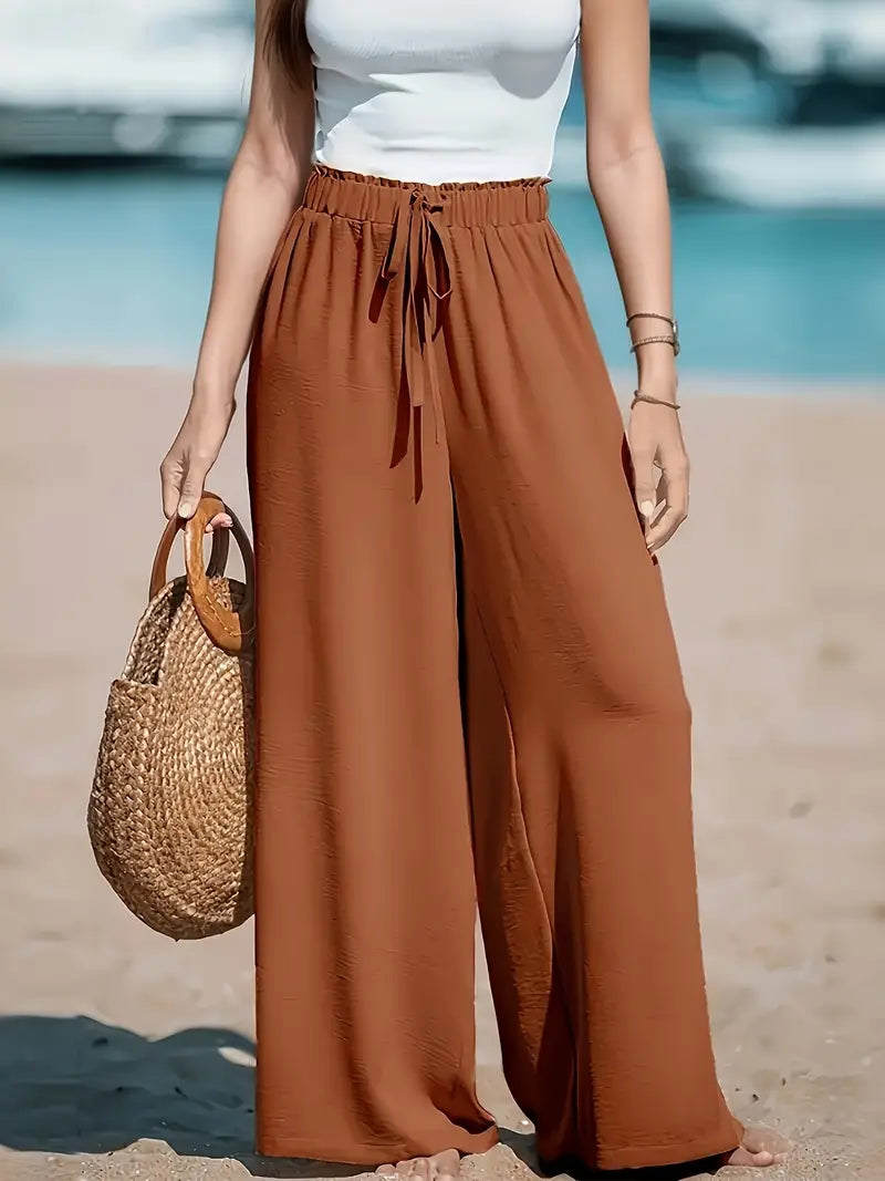 Pantalon ample décontracté à jambes larges