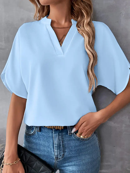Chemise d'été à manches courtes en mousseline de soie